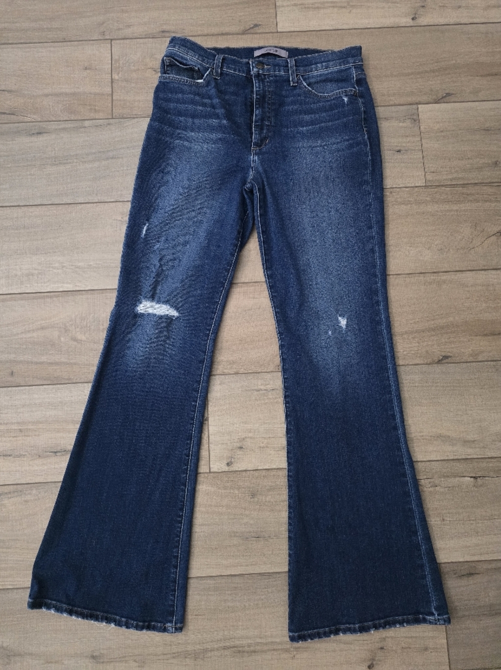 Joe's Jeans Dark Blue Flare Jeans with Subtle Distress
